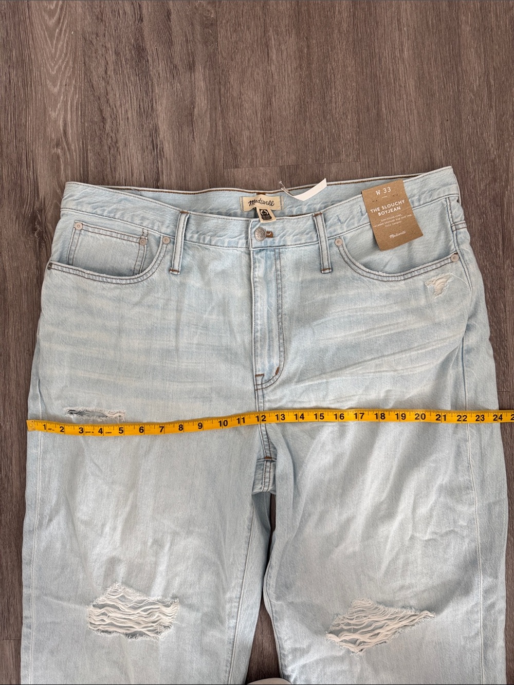 NWT Madewell Slouchy Distressed Boyjean in Light Wash - Picture 6 of 9